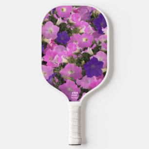 Photo Image Of Morning Glory Pink & Purple Flowers Pickleball Paddle