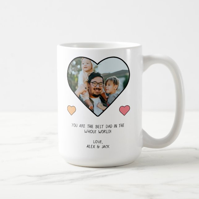 Photo in Heart Shape w/ Custom Messages | Hearts Coffee Mug (Right)
