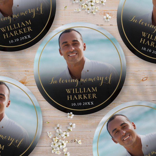 Photo In Loving Memory Funeral Button (Creator Uploaded)