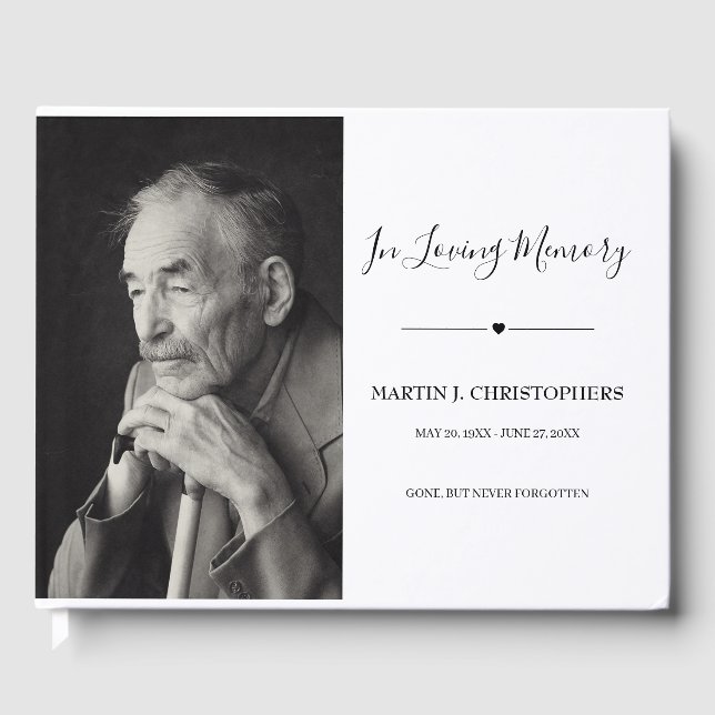 Photo In Loving Memory Funeral Guest Book (Front)