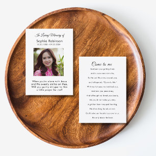 Photo In Loving Memory Funeral Prayer Card