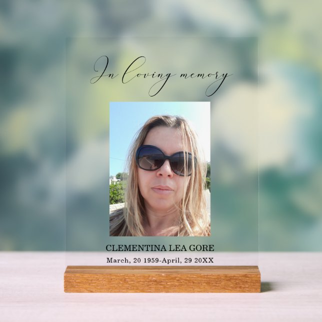 Photo In loving memory sign Tabletop  (Neutral)
