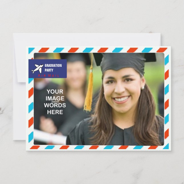 PHOTO INSERT AIRMAIL ~ Invites Graduation Party (Front)