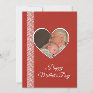 Photo inside Heart image with lace border Card