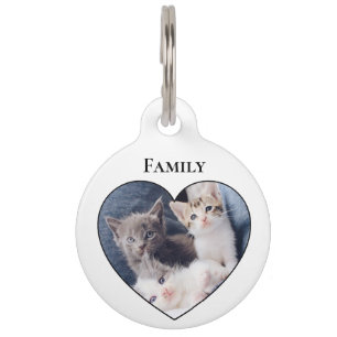 Photo Inside Heart Shape Cat Pet Tag