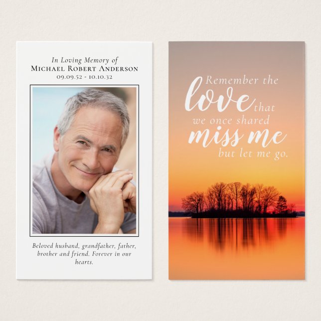Photo Inspirational Memorial Card (Front & Back)