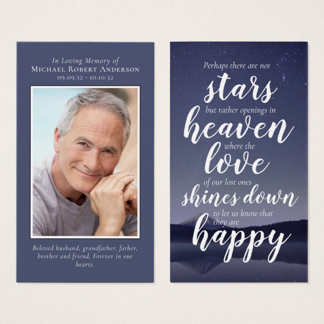 Photo Inspirational Memorial Card (Front & Back)