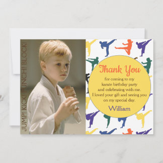 Photo Japan Karate Martial Arts Boy Kids Birthday Thank You Card