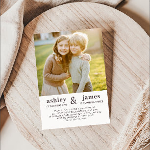 Photo Joint Birthday Invitation