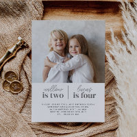 Photo Joint First Birthday Invitation Script