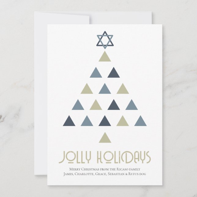 Photo Jolly Holidays Christmas Tree Holiday Card (Front)