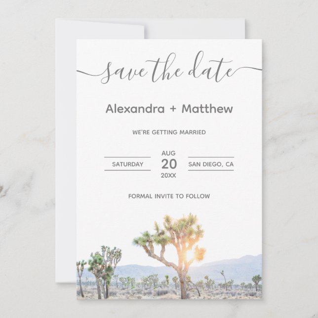Photo Joshua Tree Boho Wedding Save the date (Front)