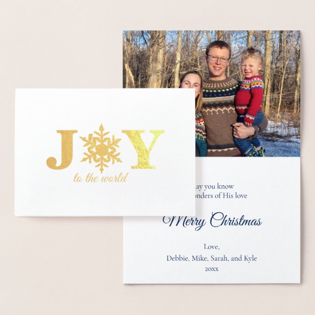 Photo Joy to the World Snowflake Gold Foil Card (Display)