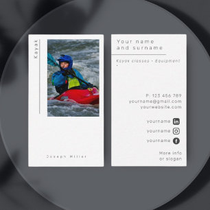 Photo kayak kajak modern Business Card