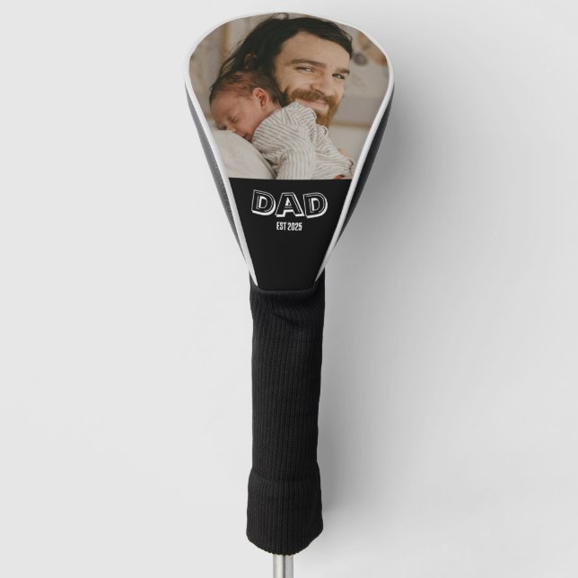 Photo Keepsake Dad Est Gift Father  Golf Head Cover (Front)
