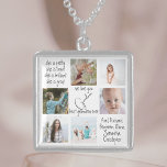 Photo Keepsake Modern Love You Best Grandma Ever Sterling Silver Necklace<br><div class="desc">Modern elegant photo collage with trendy artistic typography with dedication to your beloved grandmother to celebrate Mother's Day or grandma's birthday with this nice keepsake. Personalise it with your best photos and grandchildren's names.</div>