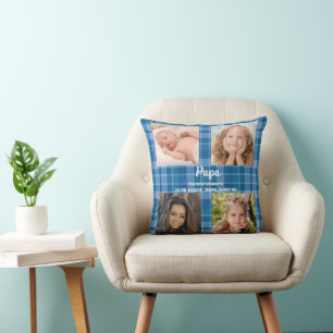 Photo Keepsake Plaid Family Cushion