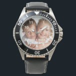 Photo kids children names year dad watch<br><div class="desc">Add Your own favourite photo of your family,  kids,  wife,  children,  friends or pet.  White numbers with minutes.  Personalise and add their names and year,  white letters.
Perfect for your dad on father's day,  or as a birthday or Christmas gift.</div>