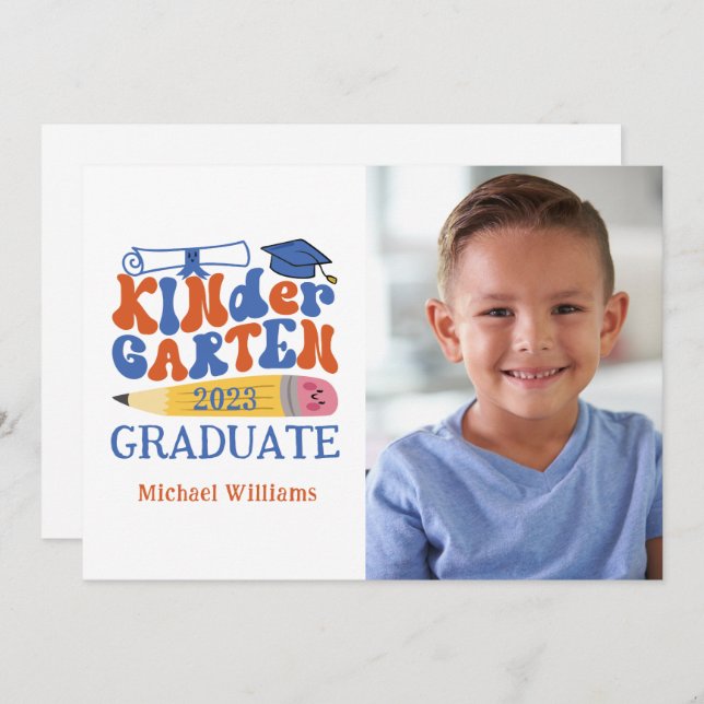 Photo Kindergarten Graduation Announcement (Front/Back)