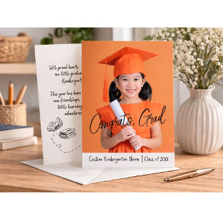 Photo Kindergarten Graduation Announcement Card