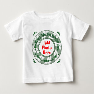PHOTO Kiss Me I'm Irish - Green Striped Circle Baby T-Shirt