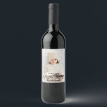 Photo label overlay fancy Merry Christmas<br><div class="desc">TRENDY CHRISTMAS GIFT idea: purchase your favourite wine bottles and personalise them with your custom photo label! Just add your own photo and adjust the text.</div>