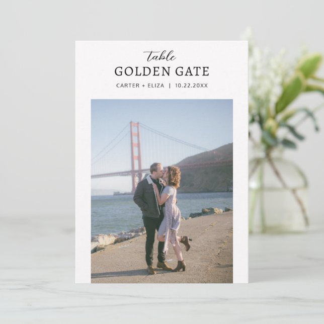 Photo Landmark Location Table Number Card Sign (Standing Front)