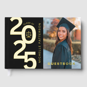 Photo Law School Graduation Gold Guest Book