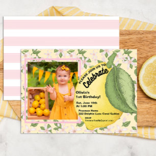 Photo Lemon Birthday Theme Invitation