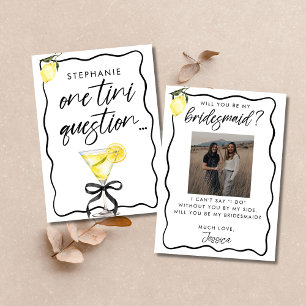 Photo Lemon Drop Martini Bridesmaid Proposal Card