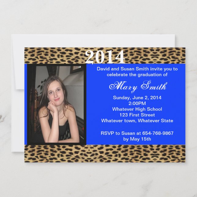 Photo Leopard Graduation Invitation (Front)