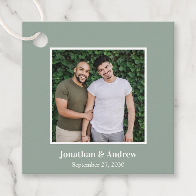 Photo LGBTQ Wedding Favour Tags (Front)