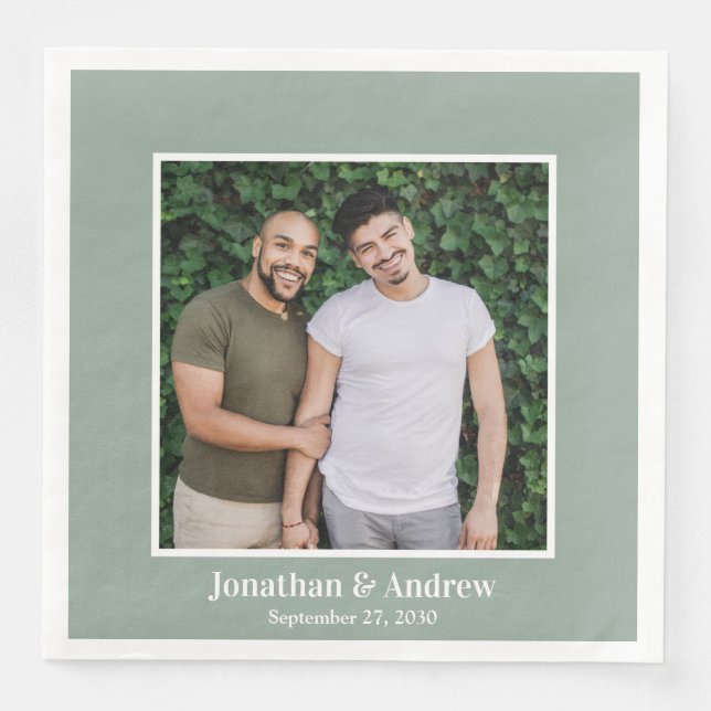 Photo LGBTQ Wedding Napkin (Front)
