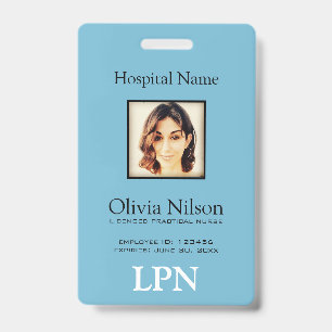 Photo Licensed Practical Nurse ID Badge