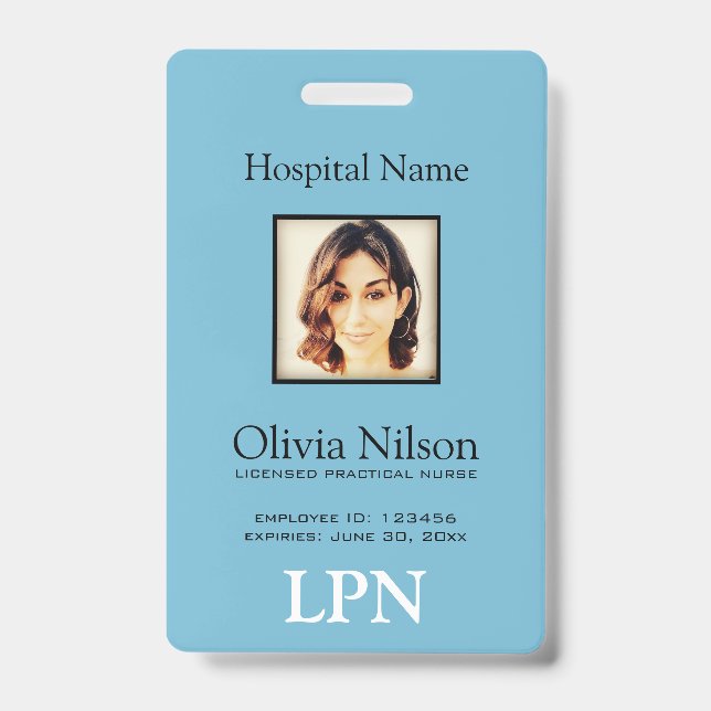 Photo Licensed Practical Nurse ID Badge (Front)