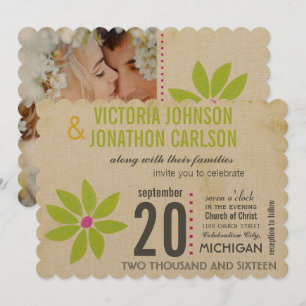 Photo Lime Stylised Daisy Wedding Invitations