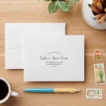Photo Lined Elegant Pre-Addressed Quinceanera RSVP Envelope<br><div class="desc">Add a stylish personalised touch to a quinceanera invitation suite with chic photo-lined pre-addressed RSVP envelopes. The picture and all wording on this template are simple to customise. The modern black and white design features trendy handwritten script names, elegant classic typography address and one photo of your choice printed as...</div>