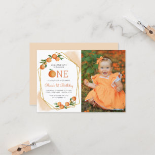 Photo Little Cutie Orange 1st Birthday Invite