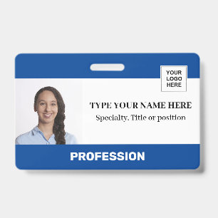 Photo Logo Barcode Name Personalised Employee ID Badge