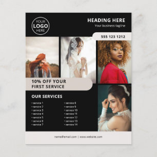 Photo Logo Business Marketing Black Flyer