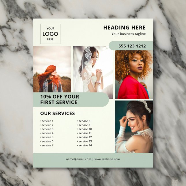 Photo Logo Business Marketing Green Flyer (Creator Uploaded)