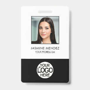 Photo Logo Employee QR Code Barcode ID Badge