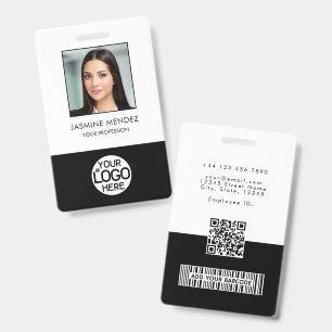 Photo Logo Employee QR Code Barcode ID Badge