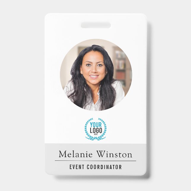 Photo | Logo Professional Office | Light Grey ID Badge (Front)