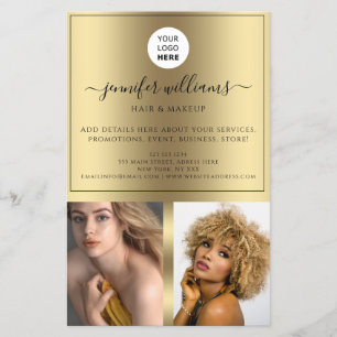Photo Logo Promotional Metallic Gold Black Modern Flyer