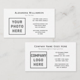 Photo Logo Template Horizontal Front and Back Business Card