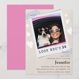 Photo  Look who's turning 54th birthday Invitation