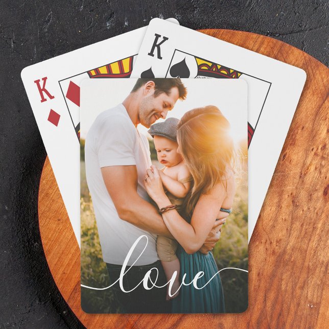 Photo Love Script Personalised Playing Cards (Creator Uploaded)