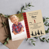 Photo Lumberjack 1st birthday boy invitation