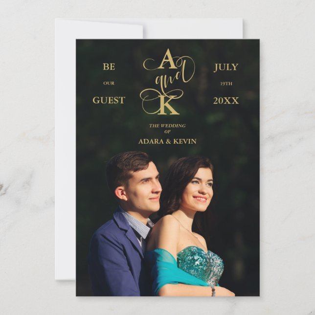 Photo Luxury Faux Golden Fancy Calligraphy (Front)